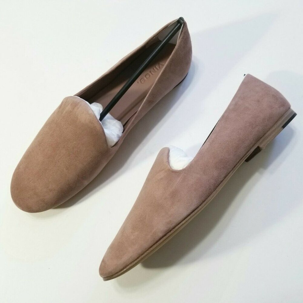 NIB‎ VINCE Women's Milo Suede Leather Flat Loafers in Hydrangea - Picture 2 of 15